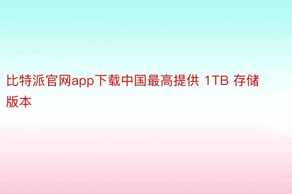 比特派官网app下载中国最高提供 1TB 存储版本