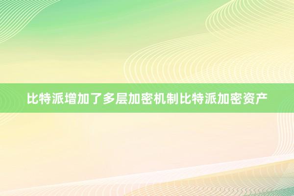 比特派增加了多层加密机制比特派加密资产